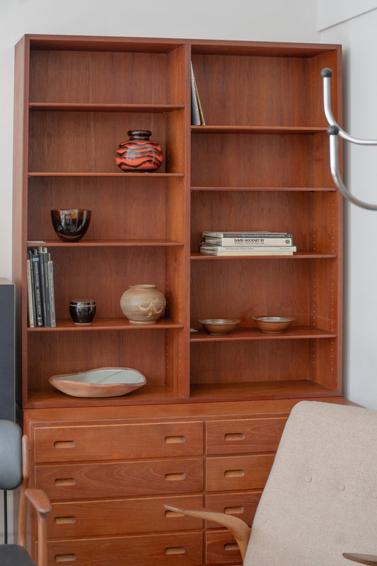 Teak Wall Unit - '134 Chest & Model Bookcase by Børge Mogensen for C.M Madsen's Fabriker, (1950s)