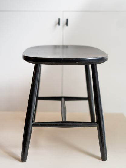 Ebonised Wooden Stool by Yrjö Ilmari Tapiovaara for Hagafors Stolfabrik, (1960s) Sweden