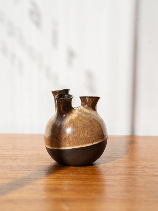 Modernist Three-Hole Stoneware bud Vase, 1970s Scandinavia