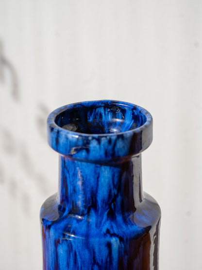 Blue ceramic vase by Scheurich no.205-32, (1970s) West Germany