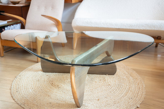 Glass and Walnut Coffee Table by Isamu Noguchi, Japan/USA