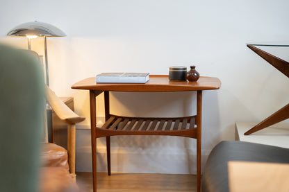 A Tove and Edvard Kindt Larsen Teak Side Table with magazine rack (1950s) Denmark