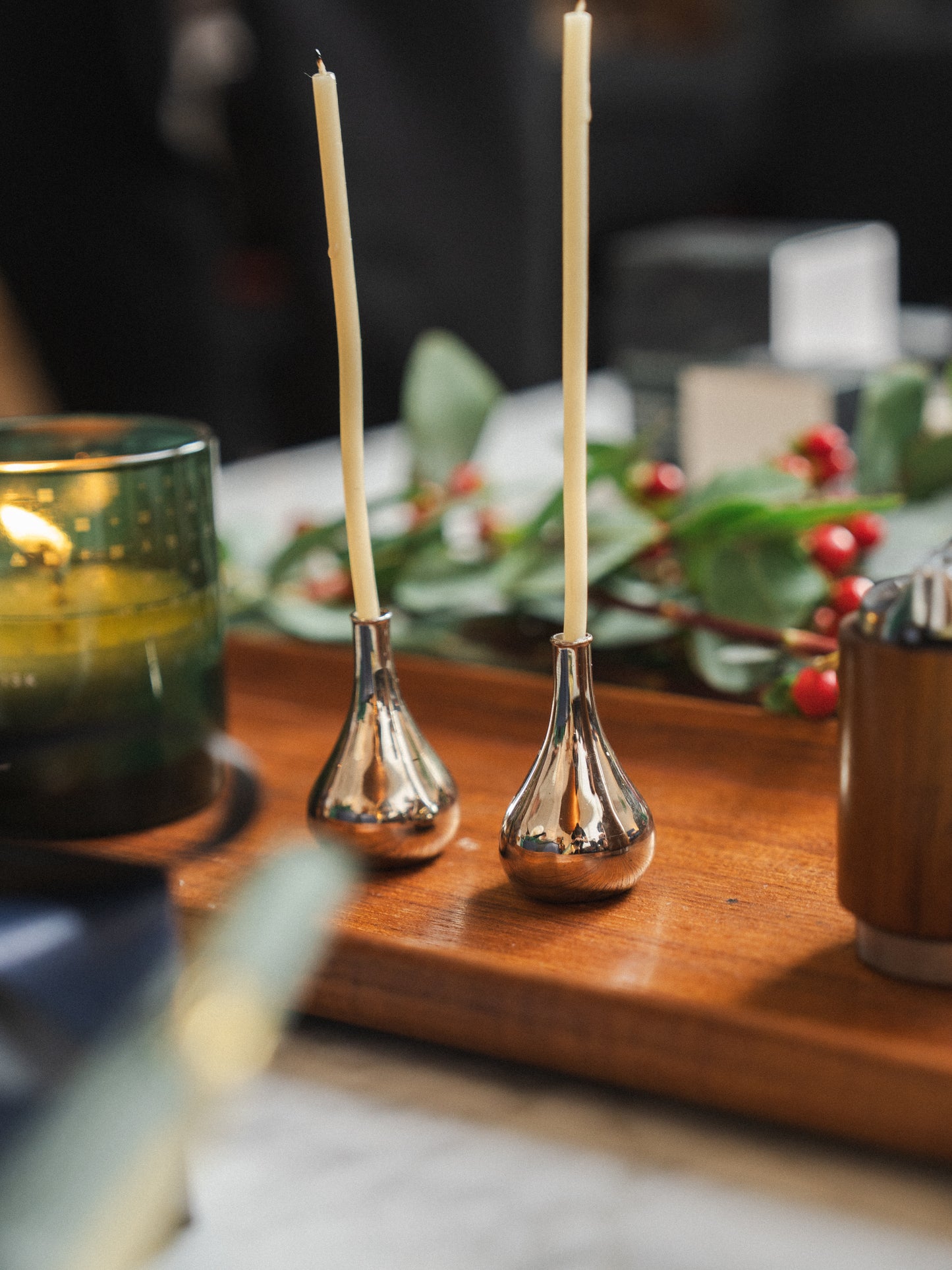 Dansk “Design with Light” Teardrop Candle Holders By Jens Quistgaard · Original boxed set