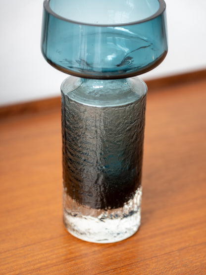 Tamara Aladin for Riihimäen Lasi — Model 1495 “Safari” Vase (Ice Blue) Finklas (1960s)