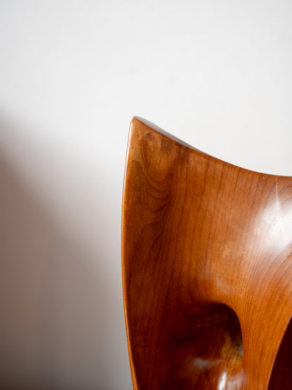 'Concave Form' in Yew - modernist Hand carved wood sculpture