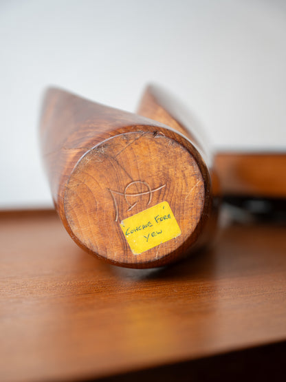 'Concave Form' in Yew - modernist Hand carved wood sculpture