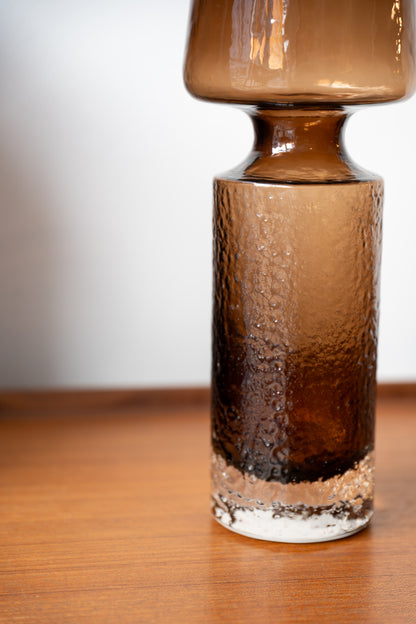 Tamara Aladin for Riihimäen Lasi - Model 1495 “Safari” Vase (Cinnamon Brown) Finland (1960s)