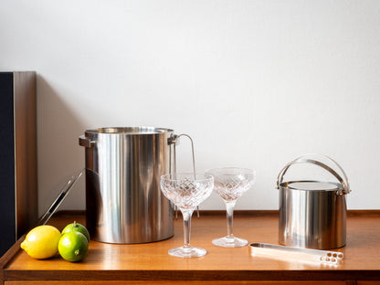 Extra-Large Cylinda-Line champagne cooler/Ice Bucket (with Tongs in box) by  Arne Jacobsen for Stelton (1960s) Denmark