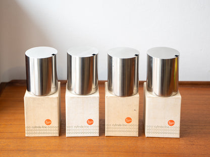 Stainless Steel Jam/Sugar Pots with original boxes, by Arne Jacobsen for Stelton (1960s) Denmark