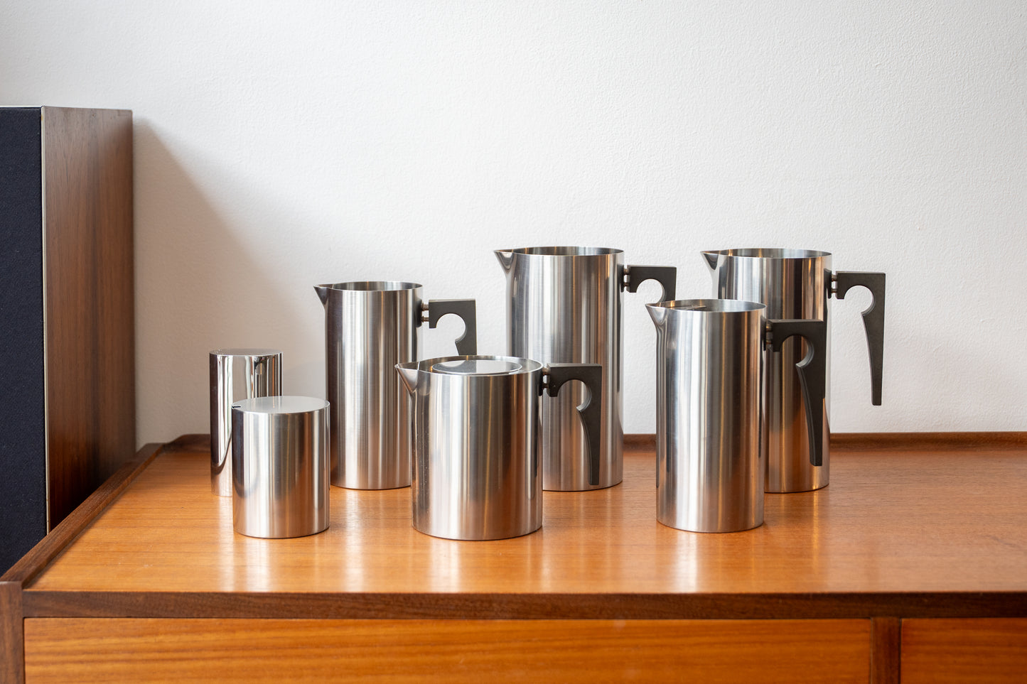Stainless Steel Jam/Sugar Pots with original boxes, by Arne Jacobsen for Stelton (1960s) Denmark
