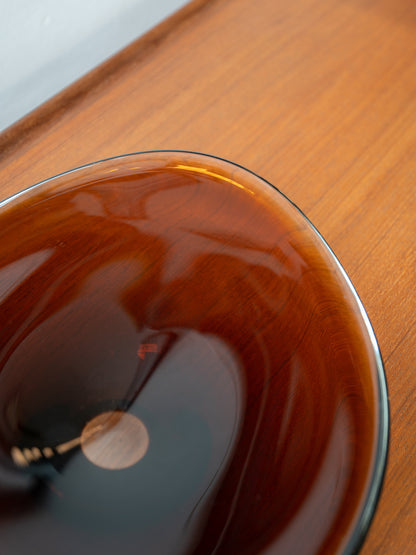 Amber Glass Centrepiece Bowl, (1960s)