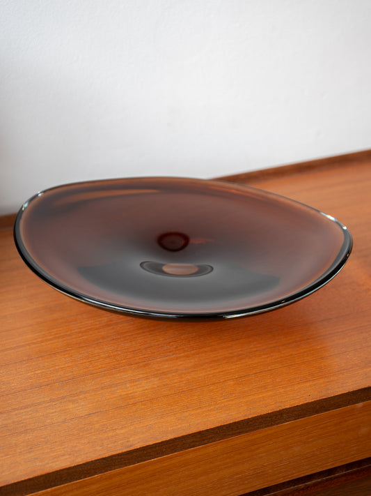 Amber Glass Centrepiece Bowl, (1960s)