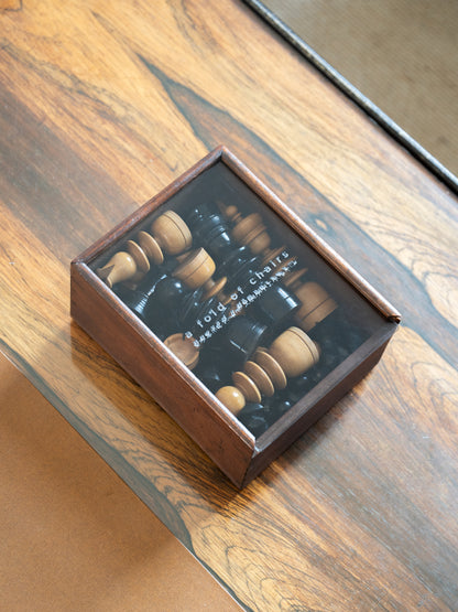 Mid Century Turned Boxwood & Ebony St George Pattern Chess Set (UK)