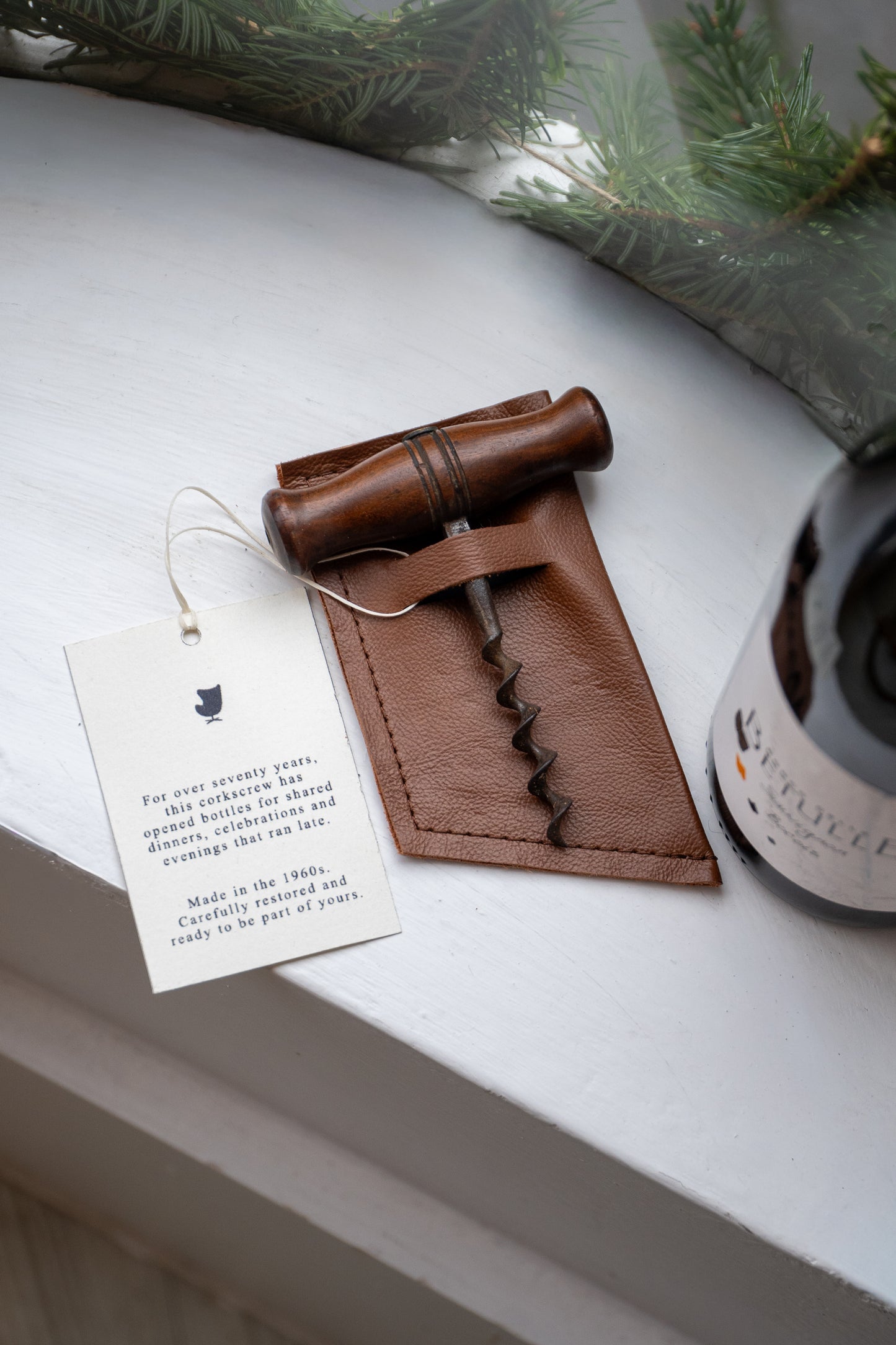 Midcentury Corkscrews with Reclaimed Leather Wallet