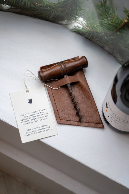 Midcentury Corkscrews with Reclaimed Leather Wallet