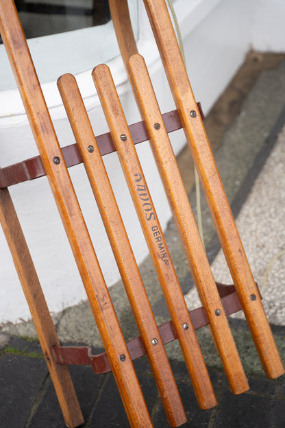 Mid-Century Davos Wooden Sledge by Germina (switzerland) 1960s