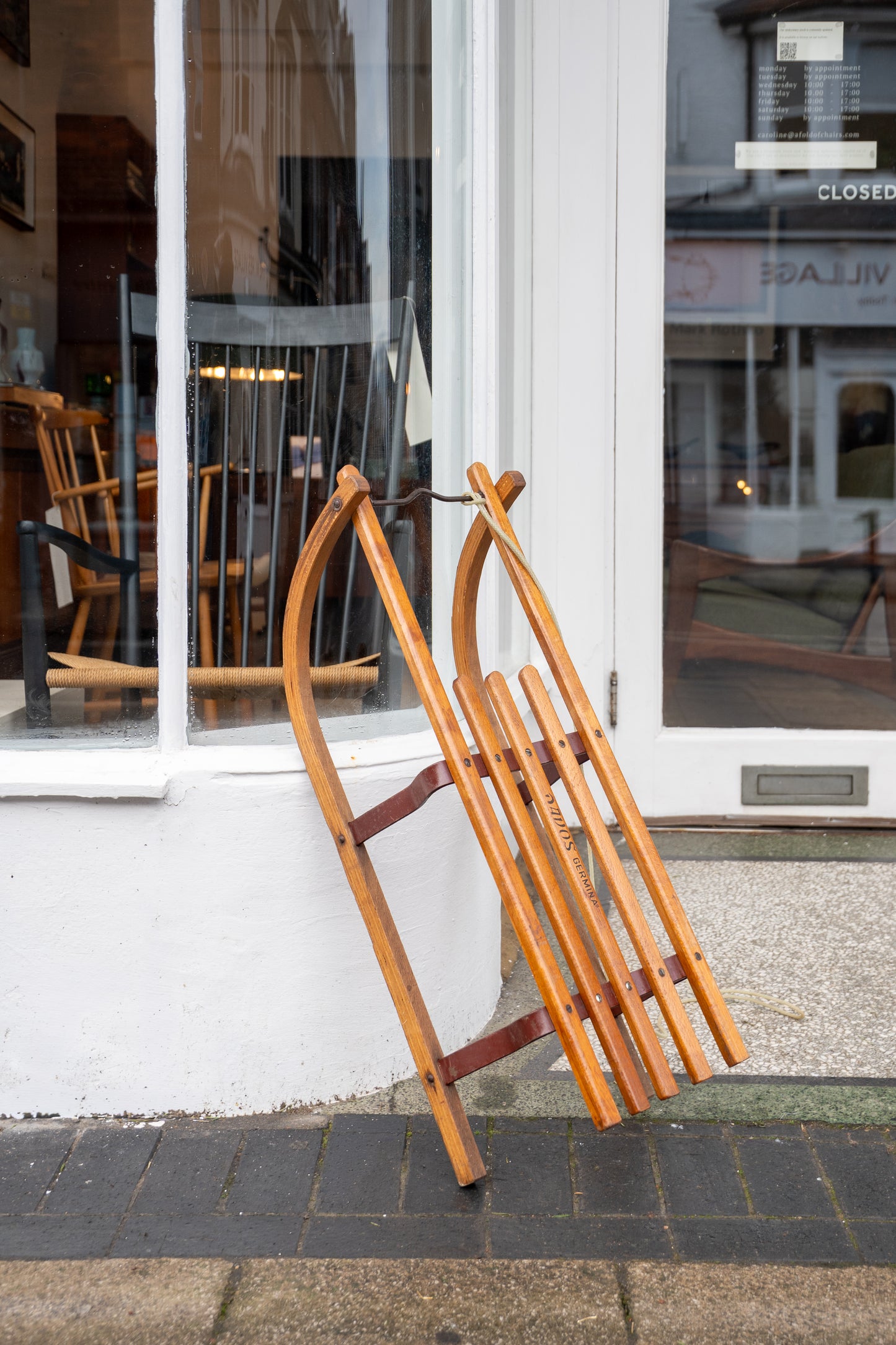 Mid-Century Davos Wooden Sledge by Germina (switzerland) 1960s