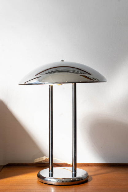Chrome Mushroom Table Lamp by Robert Sonneman For IKEA, (1980s) USA