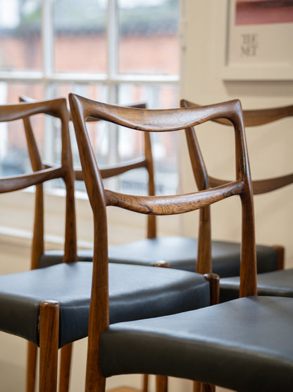 Set of Four 'Model 223' Rosewood Dining Chairs by HW Klein for Bramin (1960s) Denmark