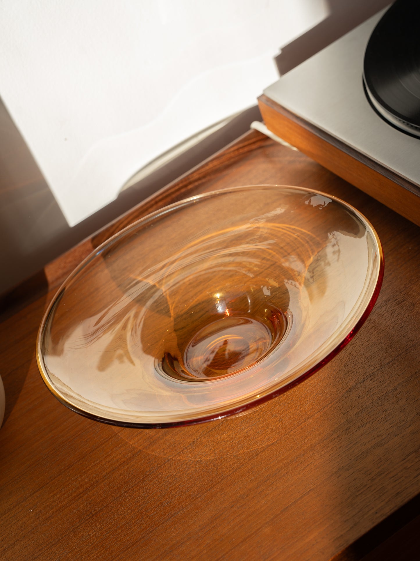 Burnt Orange Glass Pedestal Bowl (1960s/70s)