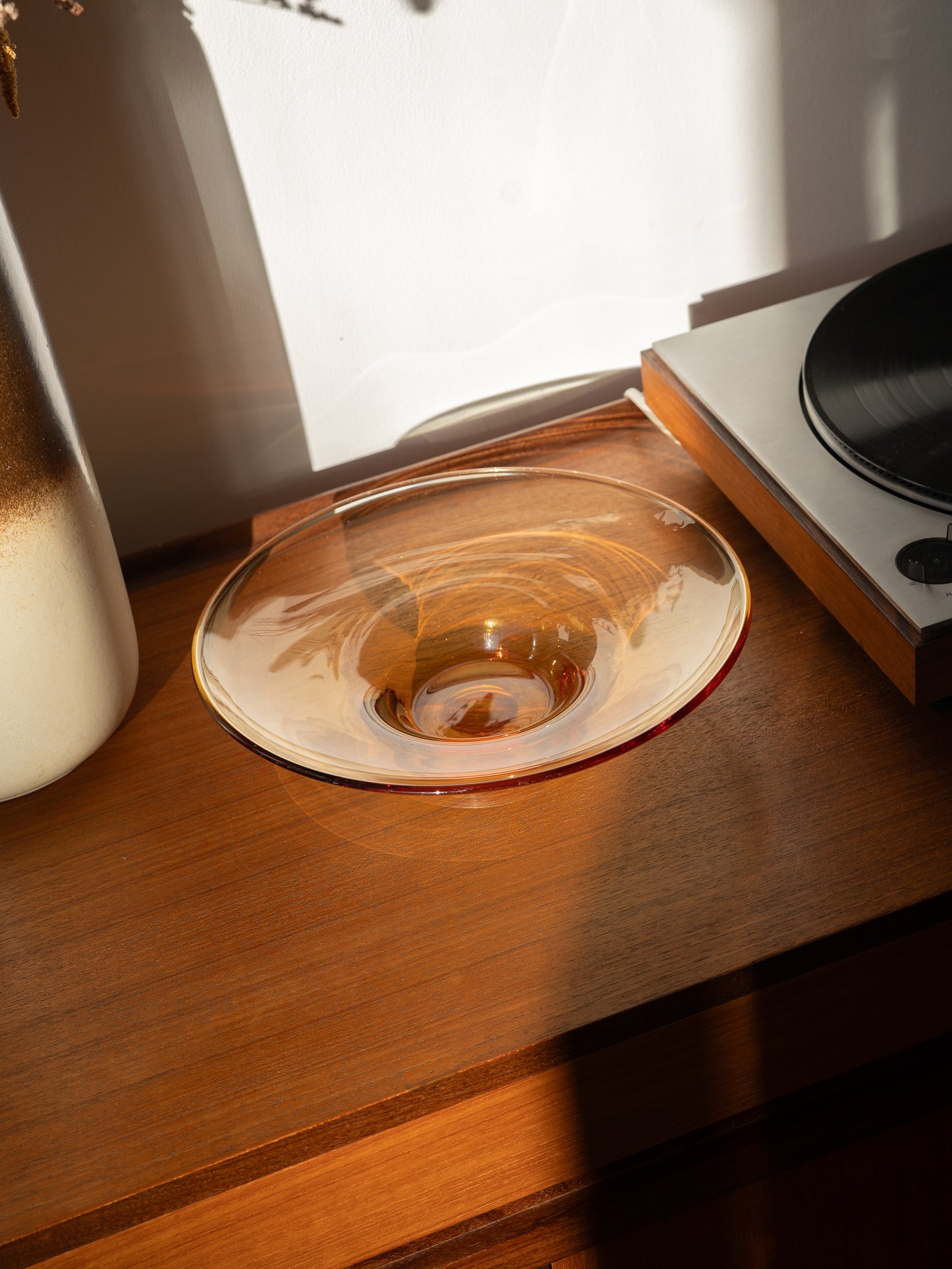 Burnt Orange Glass Pedestal Bowl (1960s/70s)