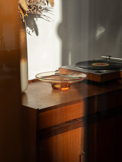 Burnt Orange Glass Pedestal Bowl (1960s/70s)