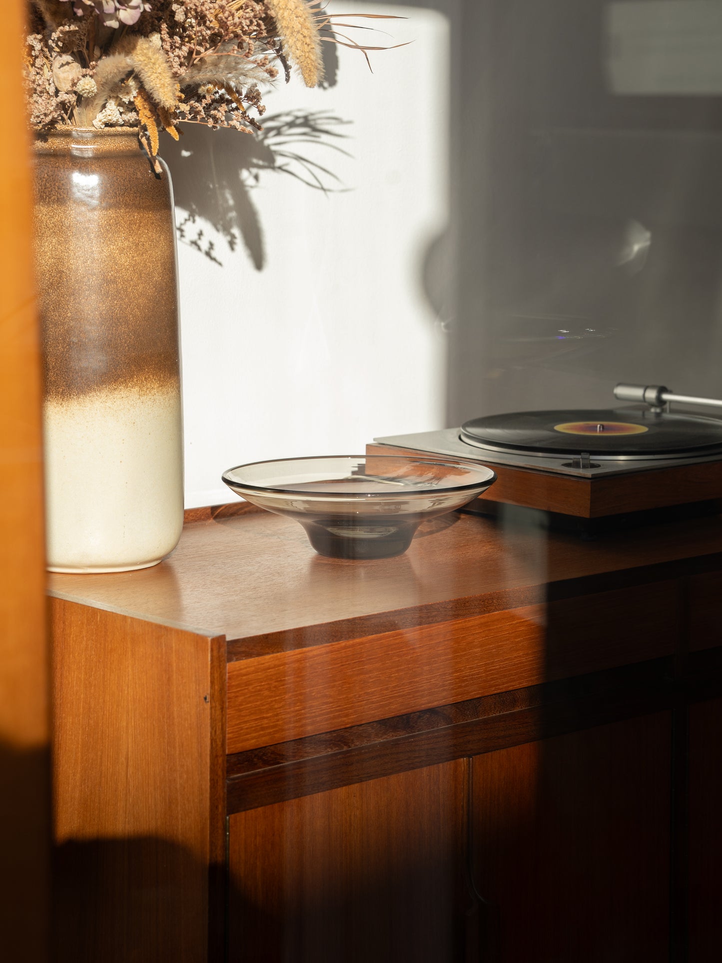 Grey Glass Pedestal Bowl (1960s/70s)
