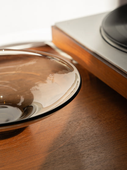 Grey Glass Pedestal Bowl (1960s/70s)
