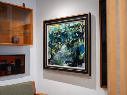 Abstract Oil. on Canvas, signed Lower Left and Reverse