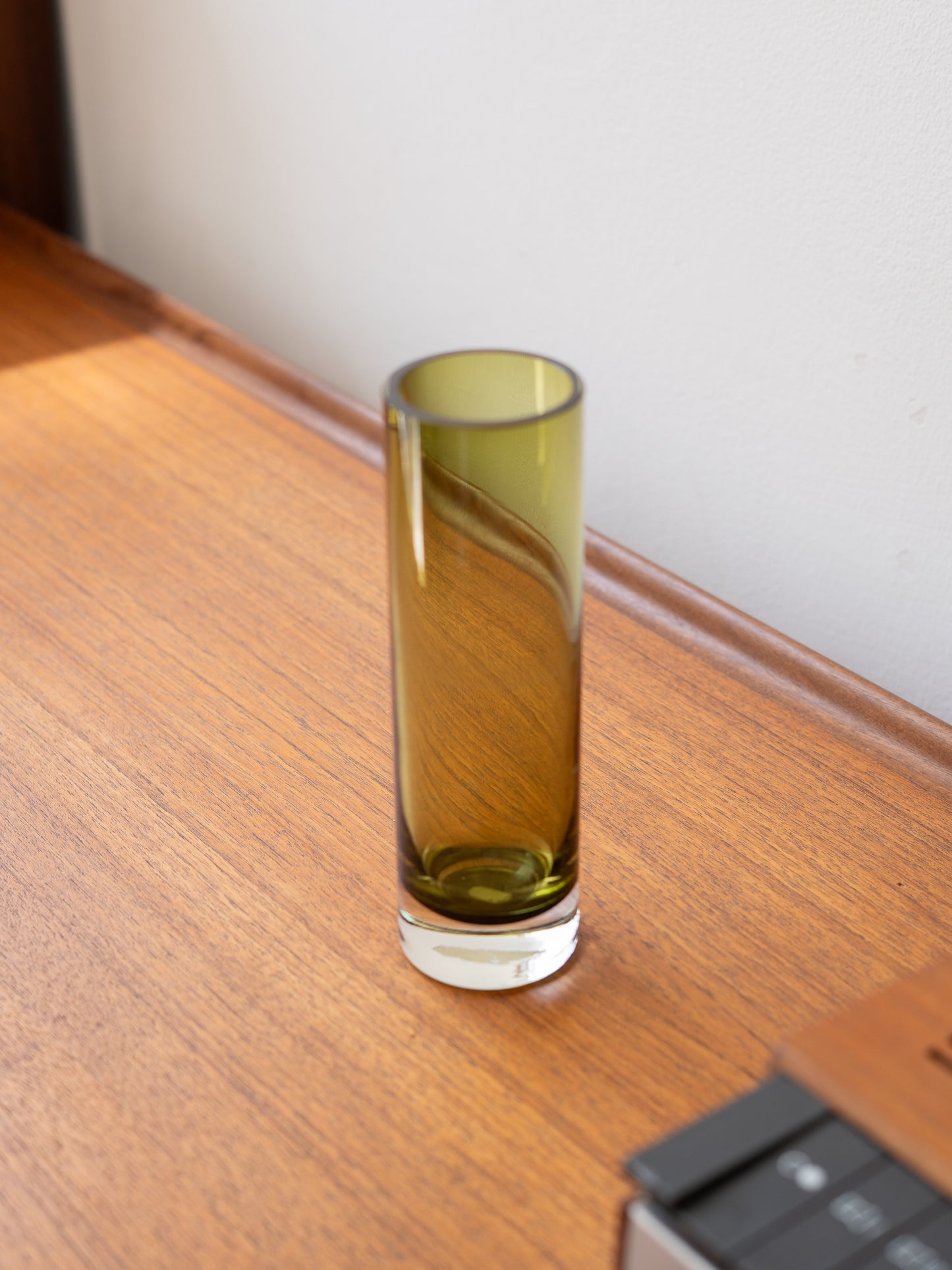 Sage Green Chimney Vase by Whitefriars, (1960s) UK