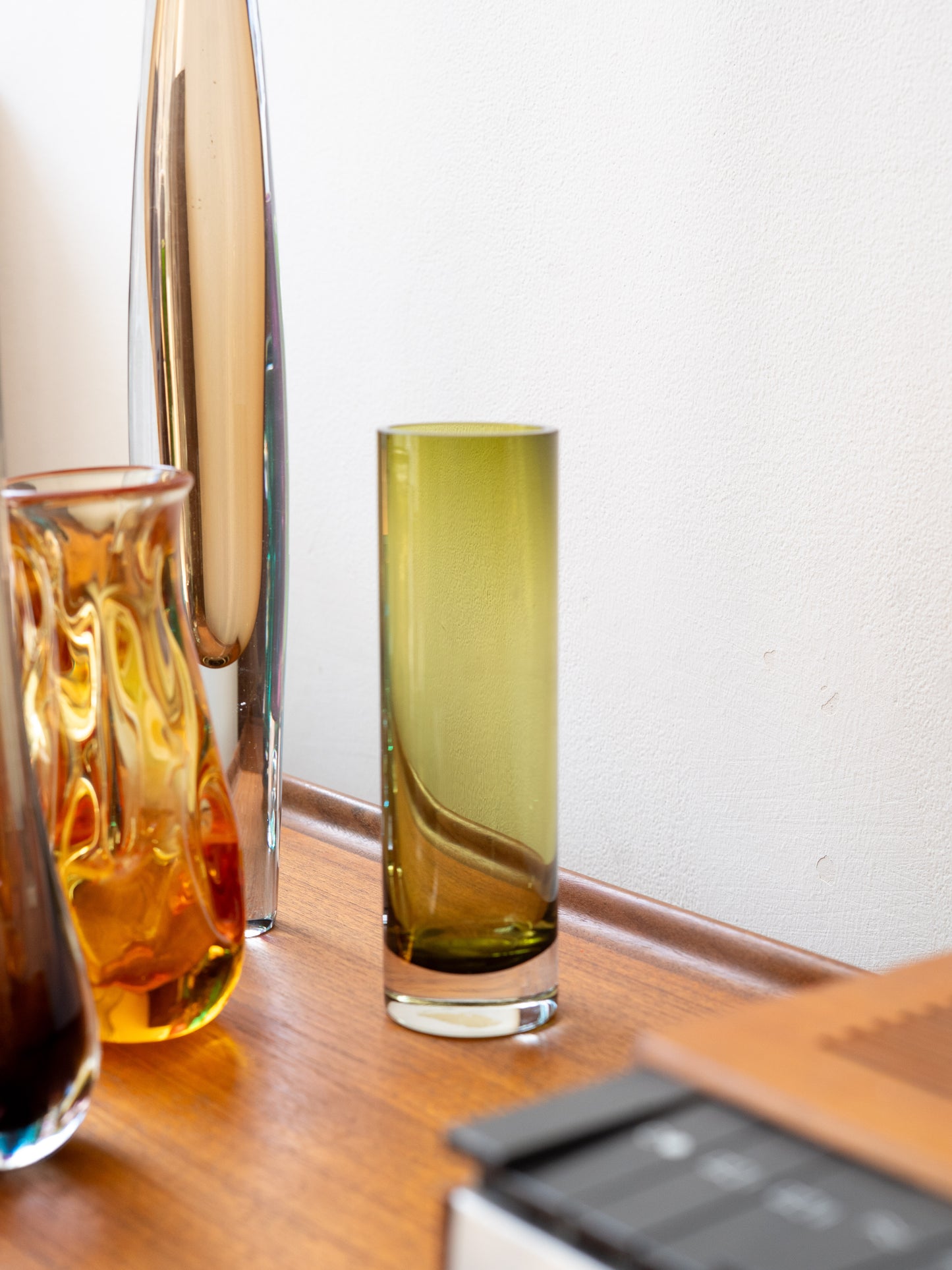 Sage Green Chimney Vase by Whitefriars, (1960s) UK