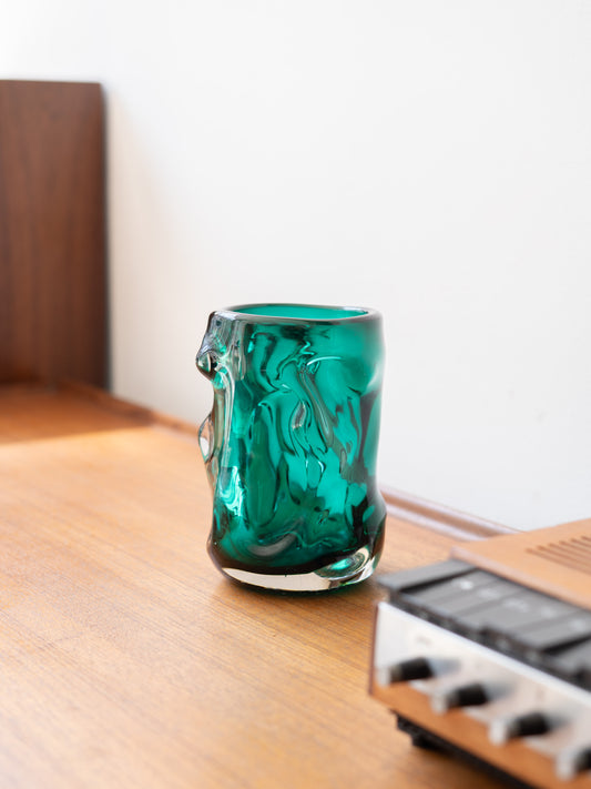 Whitefriars – Knobbly Vase in Emerald - Pattern No. 9608, (1960s) UK
