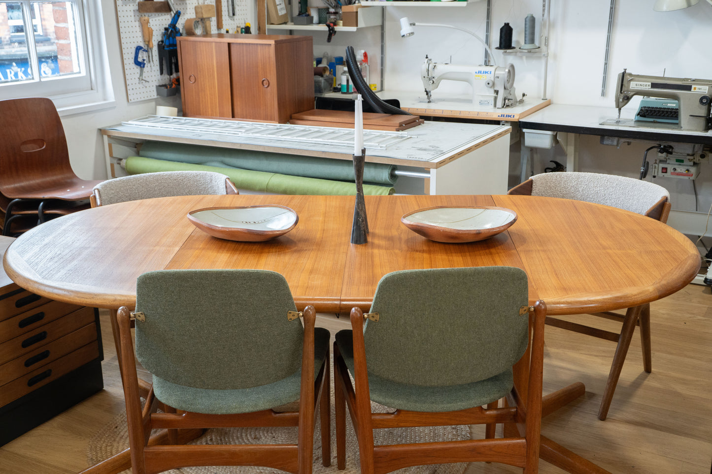 Teak Extending Dining Table by Edvar Valentinsen, (1960s) Denmark