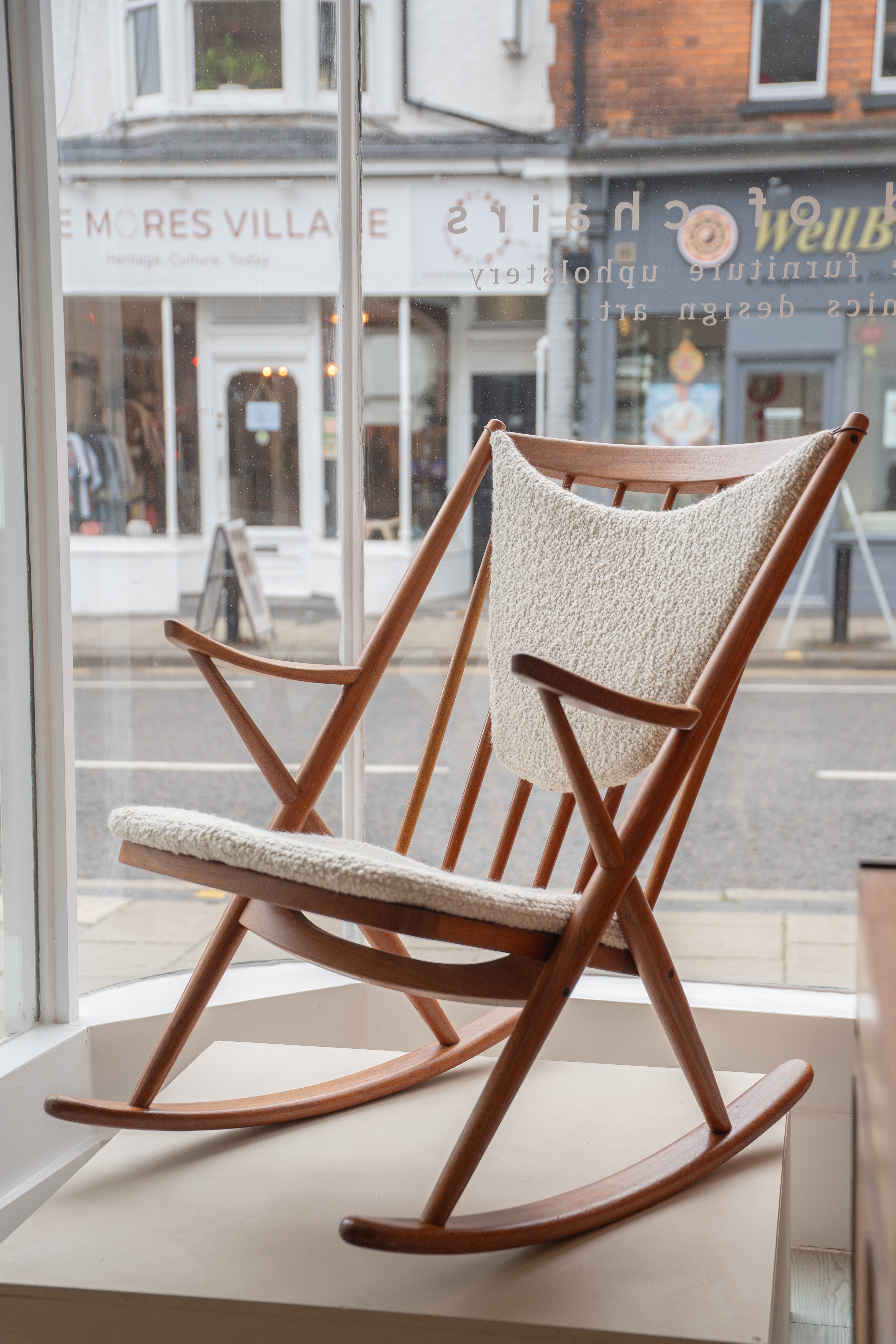 Model 182 Teak Framed Rocking Chair by Frank Reenskaug for Bramin