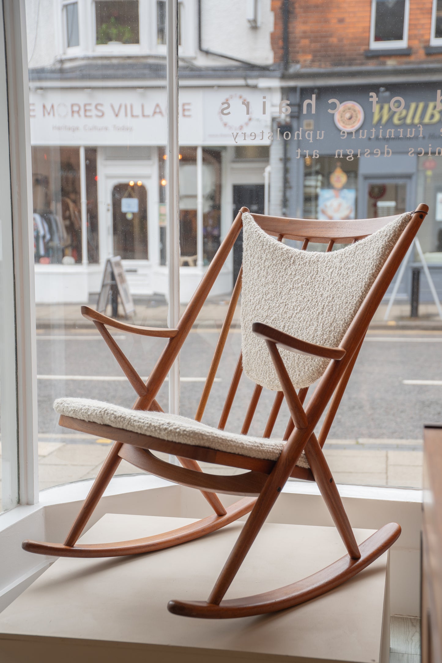Model 182 Teak Framed Rocking Chair by Frank Reenskaug for Bramin Møbler, (1960s) Denmark