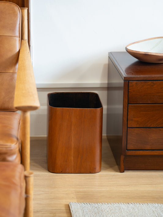 Teak Bentwood Waste Paper Bin