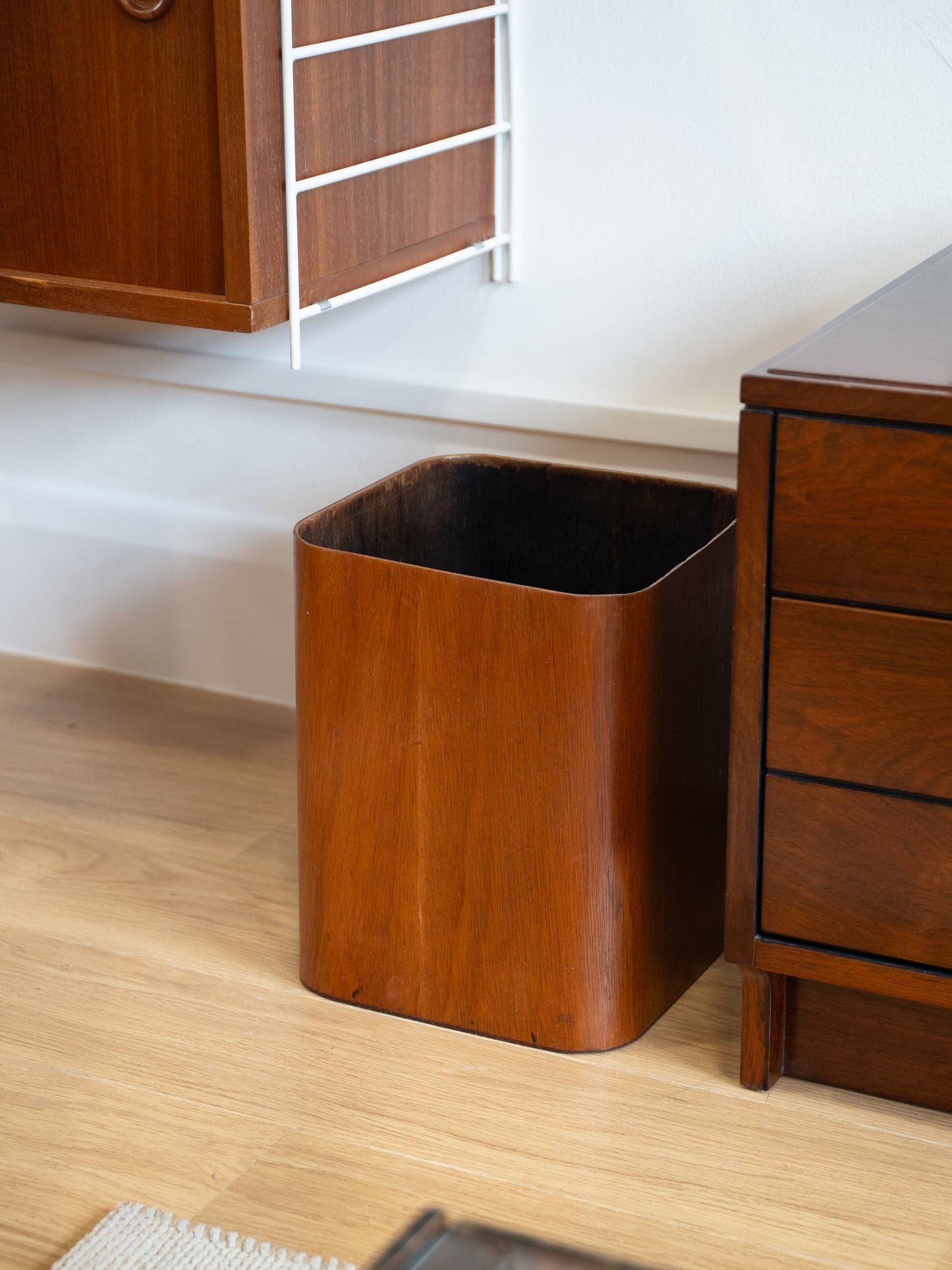 Teak Bentwood Waste Paper Bin