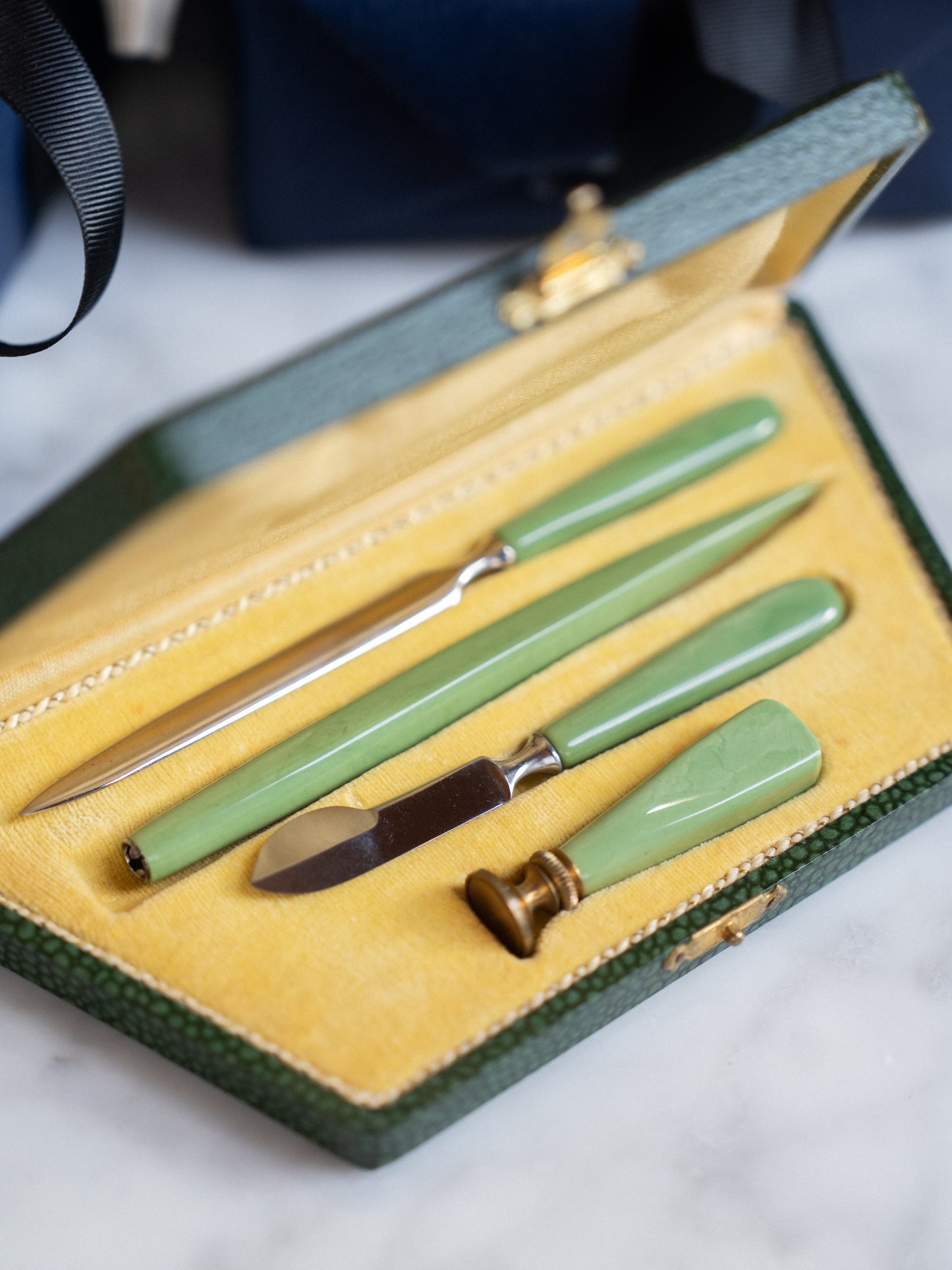 Bakelite Calligraphy & Writing Set in Fitted Box 1940s/50s
