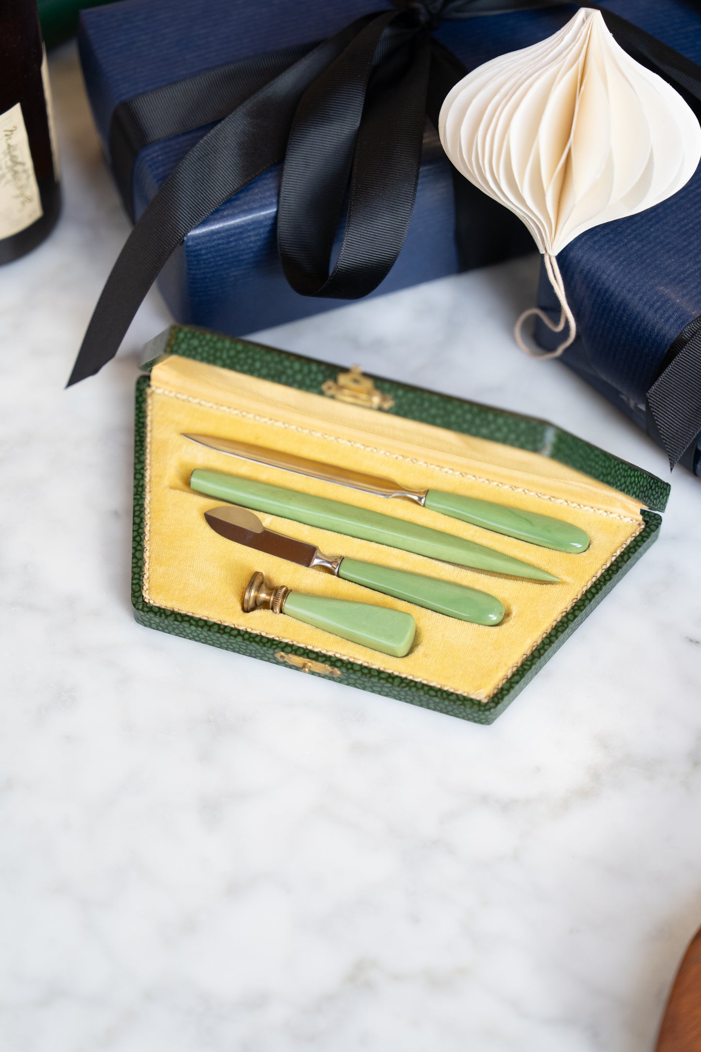 Bakelite Calligraphy & Writing Set in Fitted Box 1940s/50s