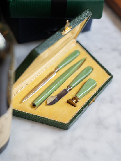 Bakelite Calligraphy & Writing Set in Fitted Box 1940s/50s