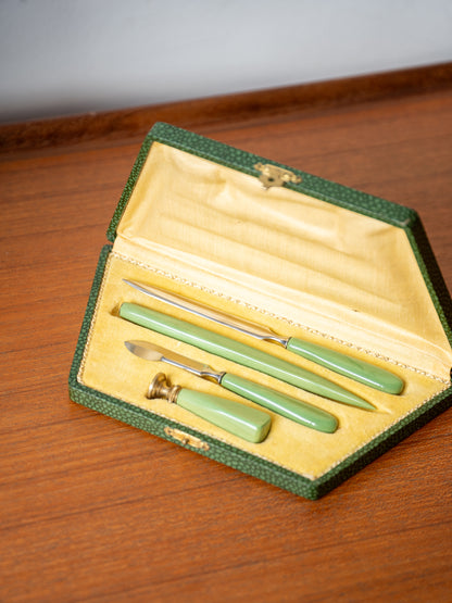 Bakelite Calligraphy & Writing Set in Fitted Box 1940s/50s