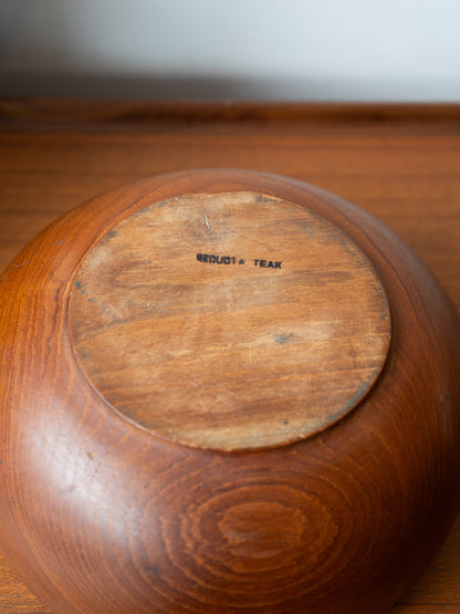 Large Teak, Hand Turned Wooden Serving Bowl, (Denmark) 1960s