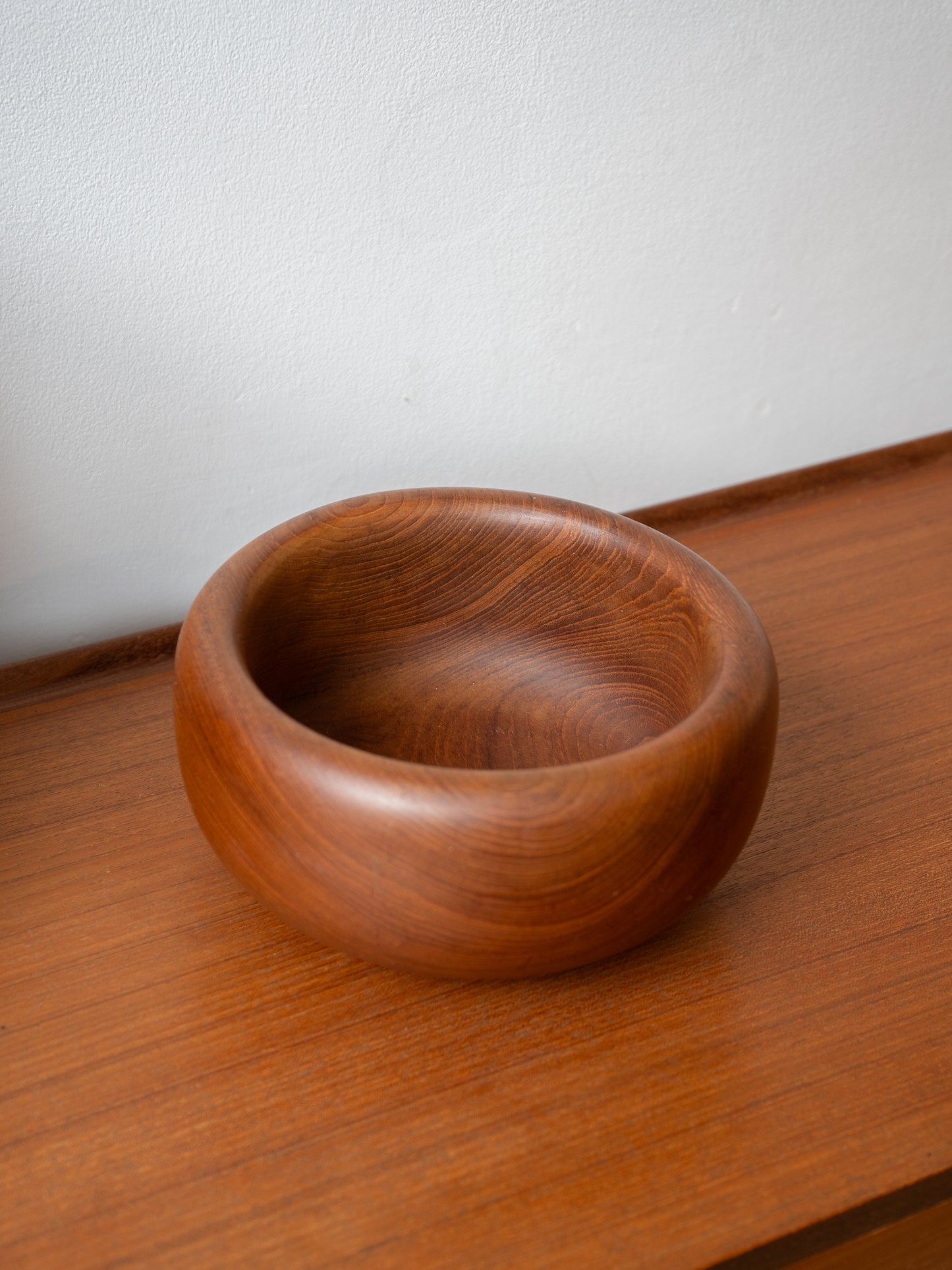 Large Teak, Hand Turned Wooden Serving Bowl, (Denmark) 1960s