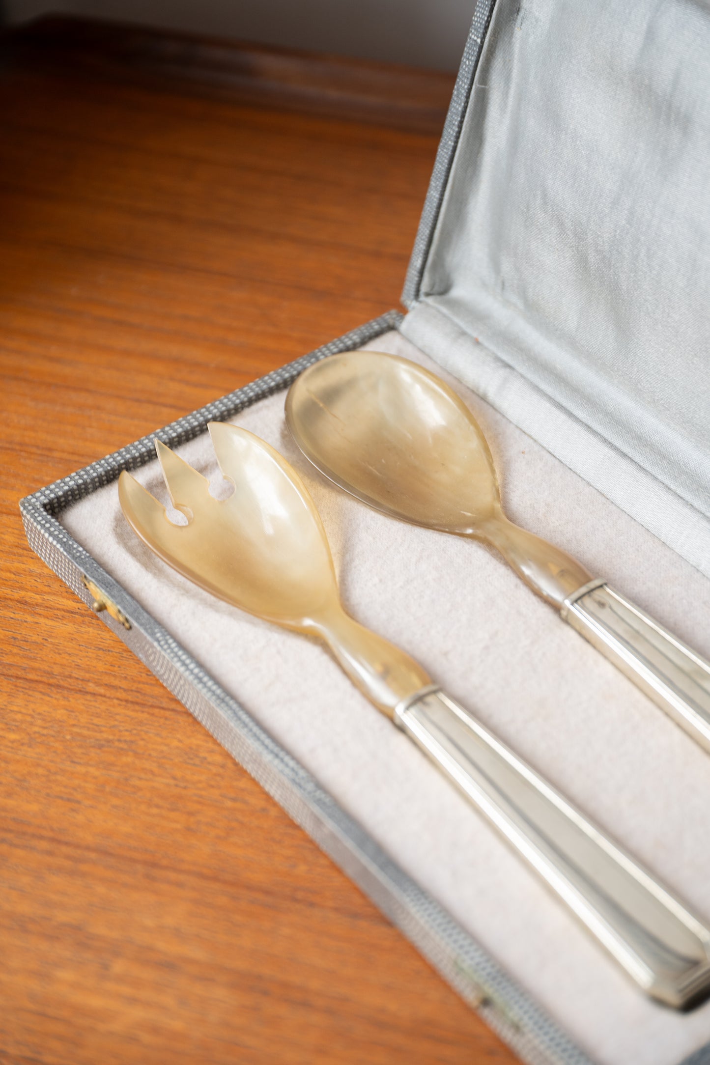 Silver-Plated and Horn Salad Servers by Vulcain (1950s)