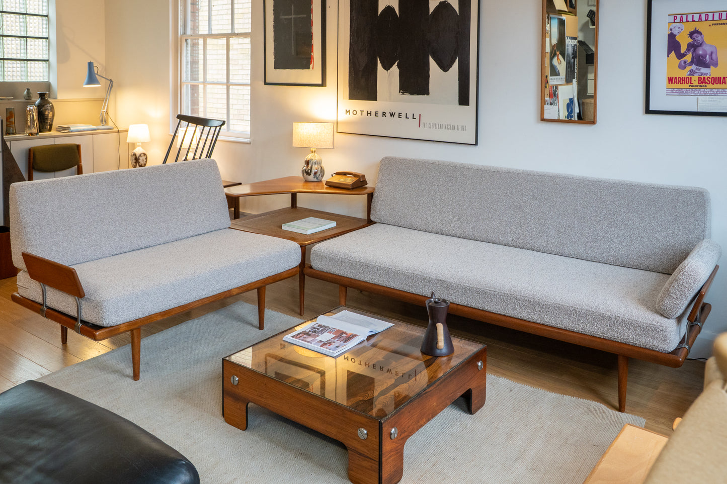 3 piece Teak Minerva Sofa Set by Peter Hvidt & Orla Mølgaard Nielsen for France & Søn, (1950s) Denmark