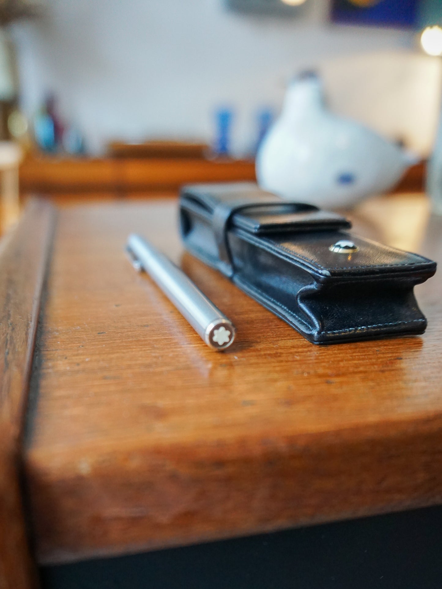 A Montblanc ballpoint pen with a Montblanc pen case (Germany)