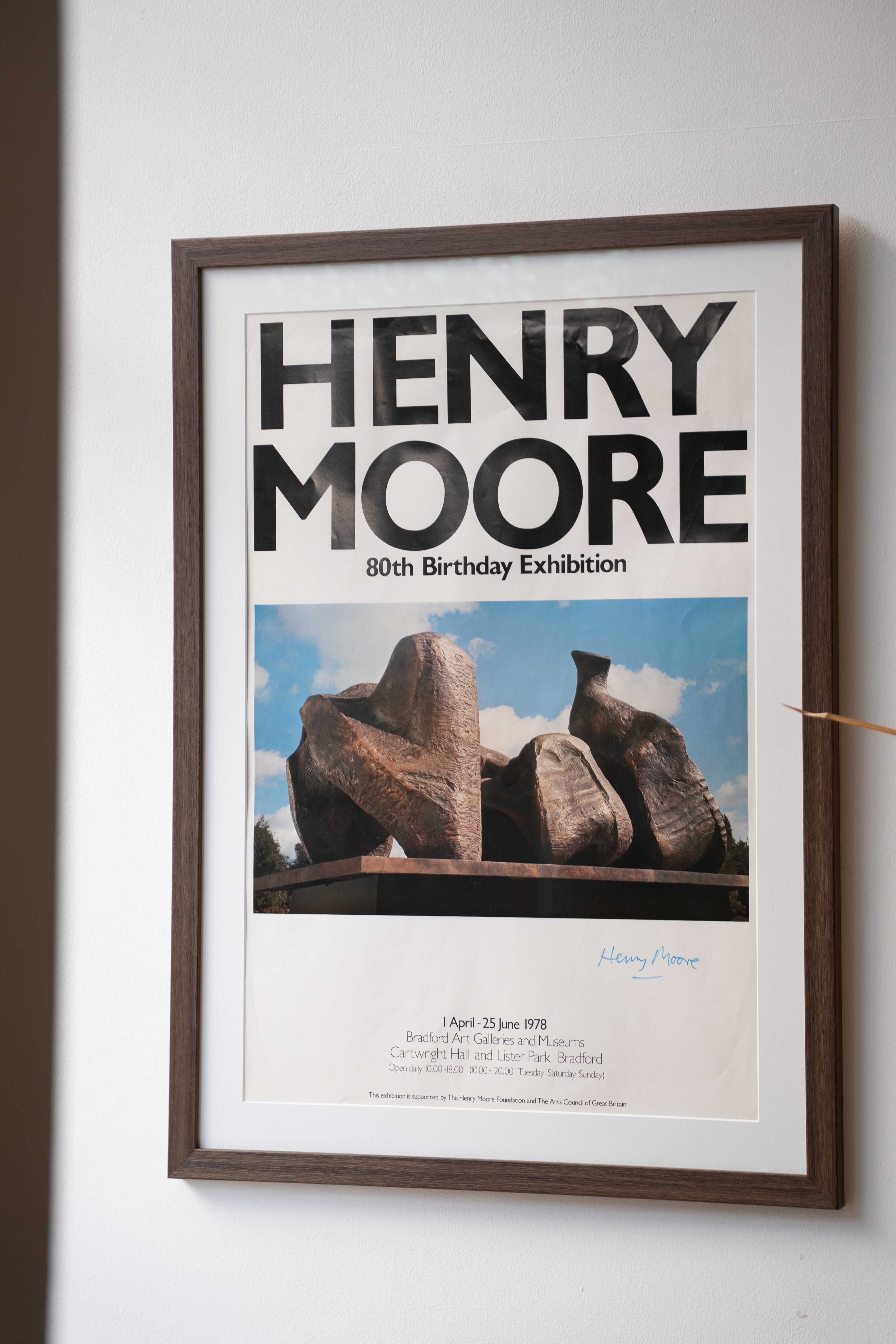 Signed Henry Moore 80th Birthday Exhibition Poster (1978) – a fold