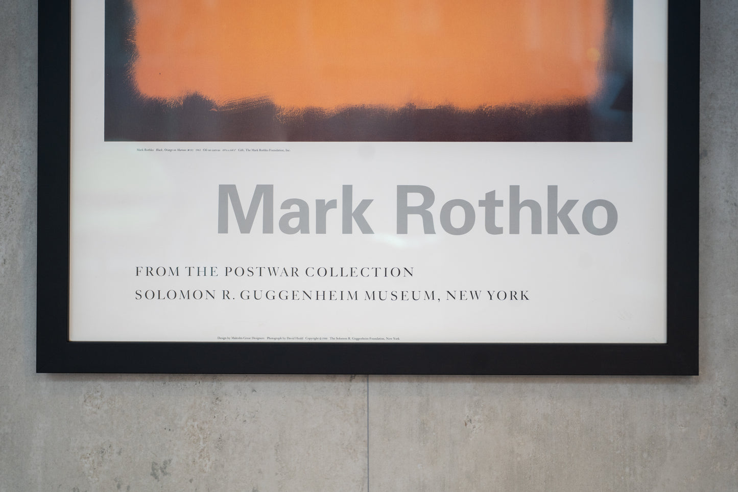 Mark Rothko: From The Postwar Collection - Guggenheim 1988 Exhibition Poster (Framed)