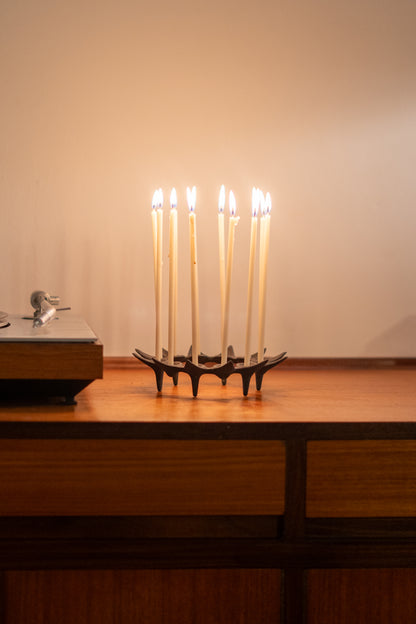 Boxed, Cast Iron Candle Holder by Jens Quistgaard for Dansk Design, (1960s) Denmark