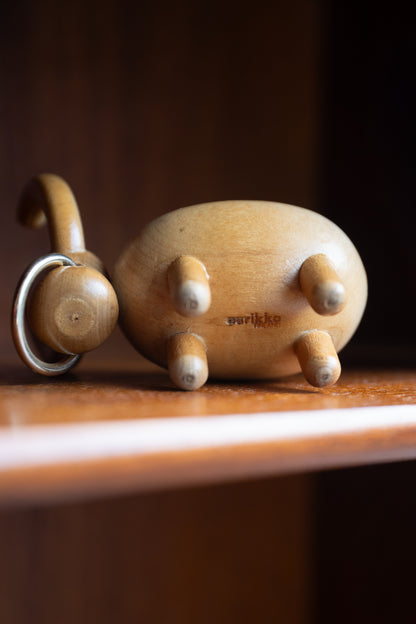 Extremely Rare Small Wooden Bull by Aarika (Finland) 1960s